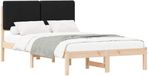 vidaXL Bedframe met Gevoerde Hoofdbord Zwart 120 x 190 cm