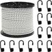 vidaXL Bungee Koorden met Haken 8 mm Zwart en Wit PP en rubber