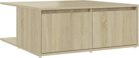 vidaXL Salontafel 80x80x31 cm bewerkt hout sonoma eikenkleurig