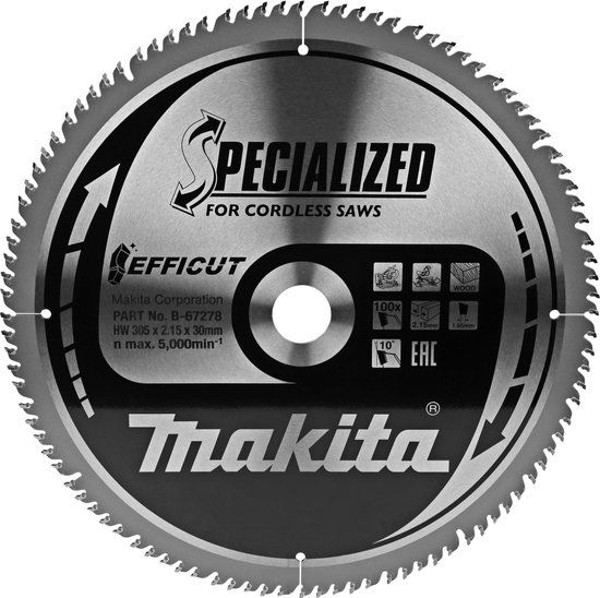 Makita Cirkelzaagblad - 305 x 30 x 2.15 mm - 100 tanden