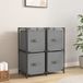 Armoire de rangement, commode, meuble de rangement 4 paniers en tissu gris 63x30x71 cm acier SDG97749