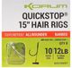 Korum Supersteel Allrounder Big Fish Quickstop Hair Rigs 4 Barbed (8 pcs) - Maat : Haak 14 - 0.23mm