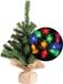 Mini sapin de Noël - 35 cm - incl. guirlande lumineuse thème espace 165 cm - plastique