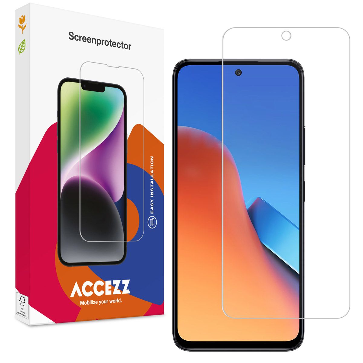 Accezz Gehard Glas Screenprotector voor Xiaomi Redmi 12 - Transparant