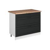 Vicco Keukenonderkast R-Line, Antraciet landelijk/Wit, 100 cm goudkleurig eiken werkblad