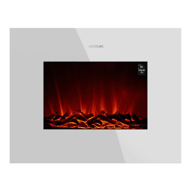Cecotec ReadyWarm 2690 Flames Connected Electric Fireplace - White - 2000W - Wall Mount