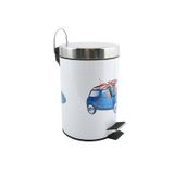 MSV Vuilnisbak 3 L Rond Roestvrijstaal Blauw, Wit