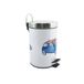 MSV Vuilnisbak 3 L Rond Roestvrijstaal Blauw, Wit