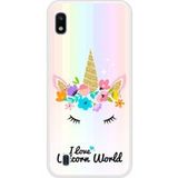 Unicorn World Bedrukt siliconen hoesje compatibel met Galaxy A10