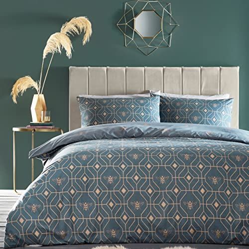 Furn Bee Deco Eenpersoons Dekbedovertrekset - Frans Blauw