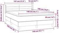 vidaXL Boxspring met matras stof crèmekleurig 140x190 cm