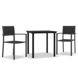 vidaXL 3-delige tuinset, zwart