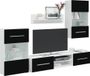 Prolenta Maison Exclusive - TV-meubel, 5-delig, met LED-verlichting, mat zwart, composiethout