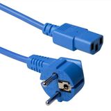 ACT Netsnoer Schuko CEE 7/7 male (haaks) - C13 IEC 60320 blauw 5 m AK5404