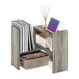 Furinno Bureau Top Organizer Boekenplank, bewerkt hout, Frans eiken, 17,02 (D) x 60,2 (B) x 39,8 (H) cm