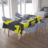 Bonamaison Tafelkleed, Anti-Mold, Sneldrogend, Waterdicht, 100% Polyester Tafellaken, Neon Geel, Rook, 140 x 200 Cm