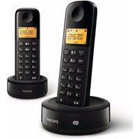 Philips Draadloze telefoon D1652B met twee handsets en antwoordapparaat Zwart
