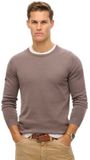 Superdry Essentials lichtgewicht gebreid sweatshirt met ronde hals voor heren - Plum Grey - XXXL