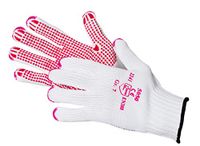 Katoen/nylon gebreide handschoen 12 paar noppen extra zwaar wit 11 wit