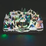 Kerstdorp Santa's House Kerstdorp met muziek en 52 leds, werkt op batterijen en net, 54 x 30 x 30 cm