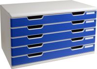 Exacompta Ladenbox MODULO A3 - 5 gesloten laden - Blauw
