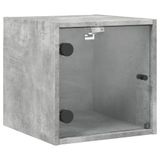 VidaXL Nachtkastje met glazen deur 35x37x35 cm betongrijs