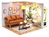Merkloos DIY Houten Poppenhuis Kit met Meubels en Stofhoes voor Creatieve Handgemaakte Projecten