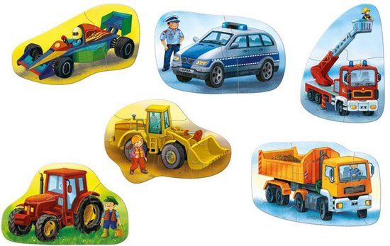 Haba legpuzzel 6 eerste puzzels Voertuigen