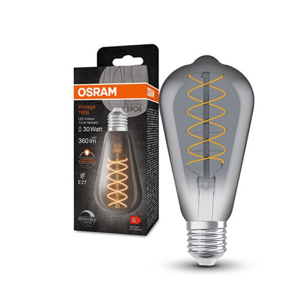 Osram LED lamp E27 - Vintage 1906 Spiral - Smoke - 1800K - Dimmable - 7.8W (30W)