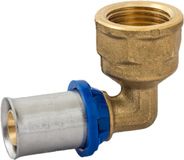 KIRCHHOFF MS knie 90°, blanco, 20 mm x 1/2"BI, persfitting voor meerlagen buis