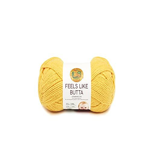 Lion Brand Yarn Voelt als Butta Garen - Geel - Eén streng