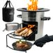 AREBOS Rocket Stove - Camping Kachel - Gietijzer - Zilver