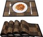 Merkloos Placemats set van 4 vlekbestendig en hittebestendig - Duurzame eetkamermatten voor keukentafel met bamboe Round Woven Placemats