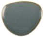 Assiette triangulaire en porcelaine, 230 mm, set de 6, bleu océan, peinte à la main