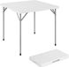 Outsunny picknicktafel - Metaal, HDPE - 86 x 86 x 74 cm - Wit