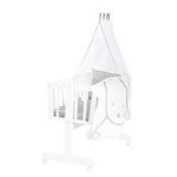 roba Babywieg miffy® 40 x 90 cm van hout - Wieg & Wiegje - Complete bedset met vergrendelfunctie & textielinrichting - Wit/Grijs