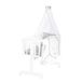 roba Babywieg miffy® 40 x 90 cm van hout - Wieg & Wiegje - Complete bedset met vergrendelfunctie & textielinrichting - Wit/Grijs