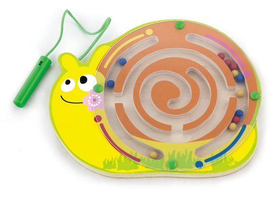 Viga Toys Magnetisch Doolhof - Slak - Hout - Geel/Oranje
