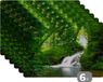 KitchenYeah Placemat - Waterval - Groen - 45x30 cm - 6 stuks