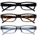 Leesbril The Reading Glasses Leesbril, zwart, bruin, grijs, licht, comfortabel, waardevolle spelers, set van 3 mannen, vrouwen RRR32-127 +1,00
