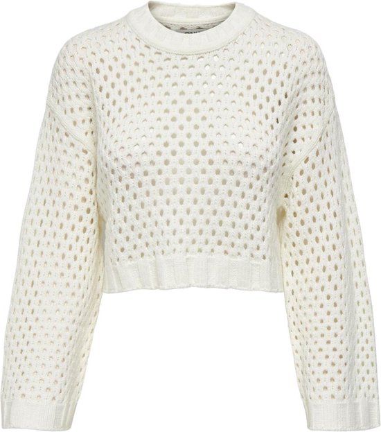 ONLY ONLSMILLA SHORT PULLOVER L/S KNT NOOS Women's Sweater - Size M - Marshmallow