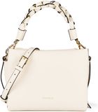 Coccinelle Leren schoudertas Boheme Grana Double Crossbody Double Grainy Leather Pearl / Cognac crème