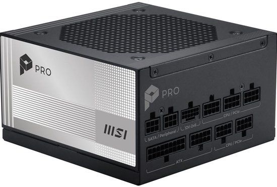 MSI PRO A1000PL PCIE5 ATX 3.1 1000W 80 Plus Platinum Voeding
