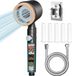 Holland Connections Douchekop waterbesparend haute pression avec filtre - Douchekop avec tuyau de 1,5 m et support et 5 filtres - Ensemble de douche
