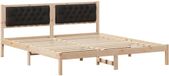 vidaXL Bedframe met hoofdeinde Zwart 160 x 200 cm Massief grenenhout