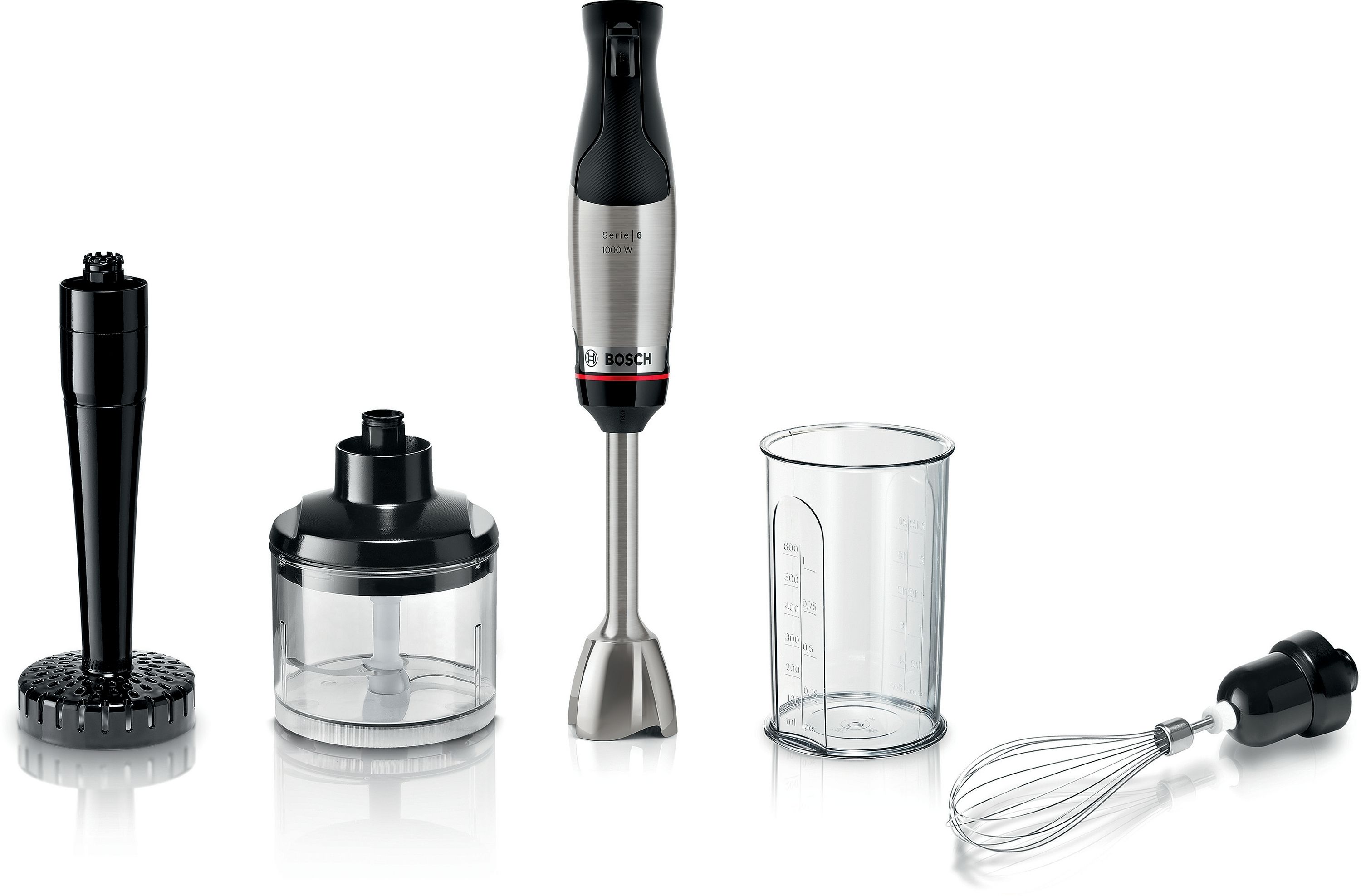 Bosch ErgoMaster Handmixer - 1000W - Zwart/RVS