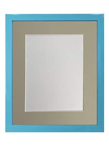 FRAMES BY POST FRAMES DOOR POST 0.75 Inch Blauw Foto Frame Met Licht Grijs Bevestiging 9 x 7 Beeldgrootte 7 x 5 Inch Kunststof Glas