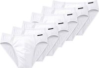 SCHIESSER Slip Set van 6 - Mannen - Wit - Effen - Single jersey - Katoen/Elastaan - Maat XXL