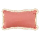 DRW Rechthoekig kussen van polyester, katoen en linnen met ritssluiting in roze, 50 x 10 x 30 cm