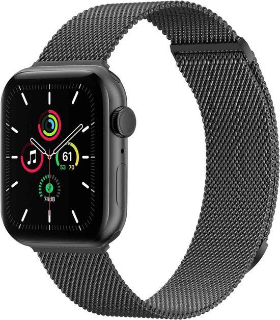 imoshion Milanese Bandje voor Apple Watch - Zwart - Maat S - 42/44/45/49mm - Magnetische sluiting